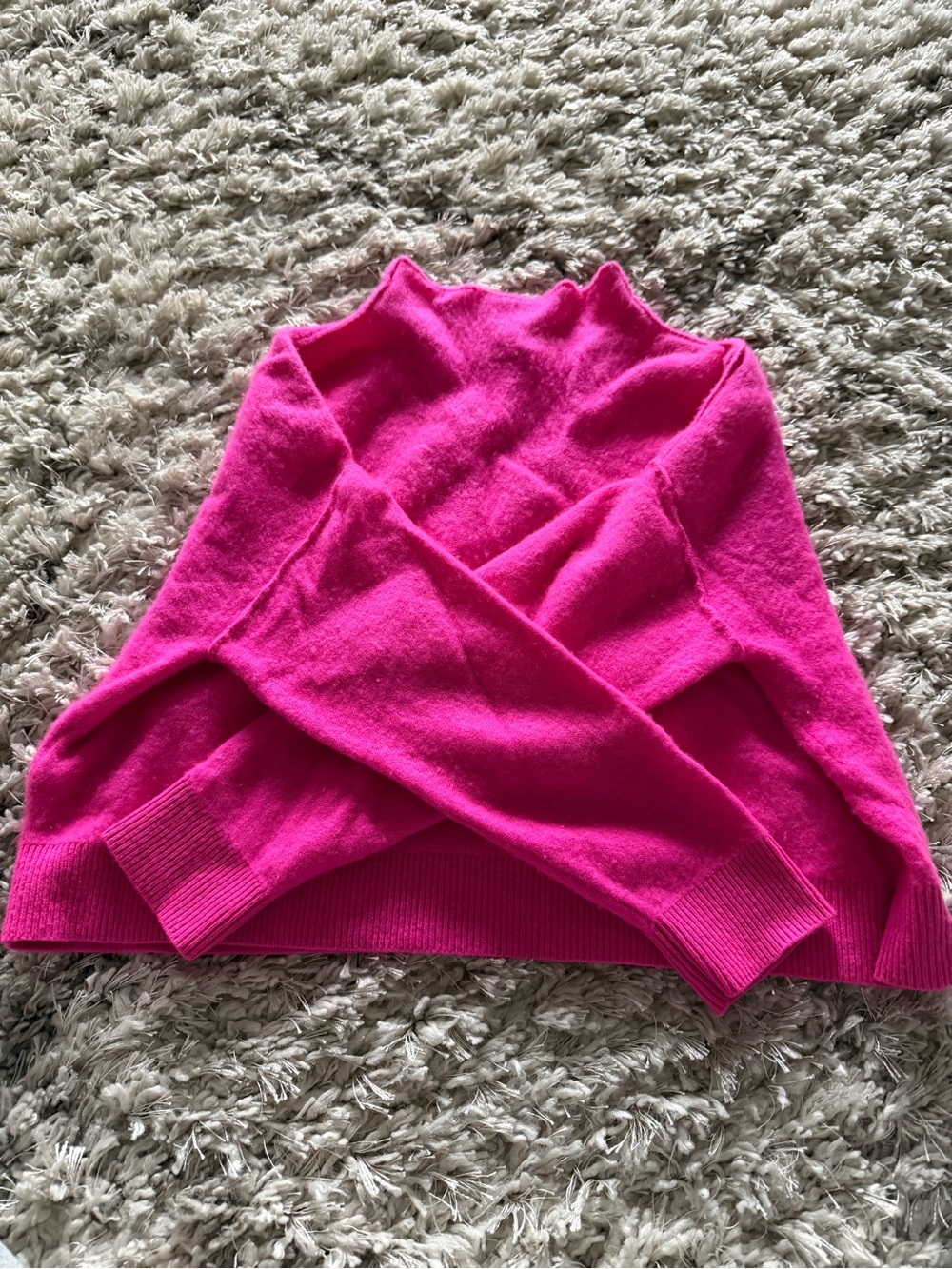 Anthropologie Pilcro Bright Fuchsia Mock-Neck Cashmere Sweater